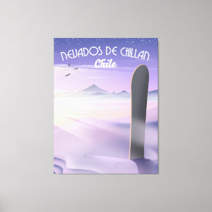 Toile Nevados de Chillan, poster de snowboard au Chili.