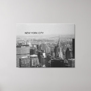 Toile New York City, Manhattan Skyline B/W Photographie