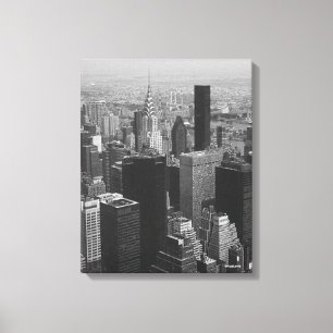 Toile New York City, Manhattan Skyline B/W Photographie