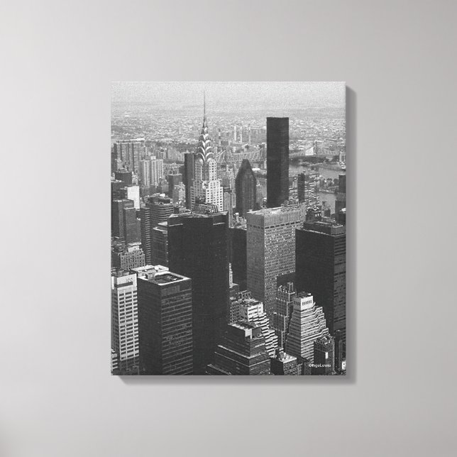 Toile New York City, Manhattan Skyline B/W Photographie (Recto)