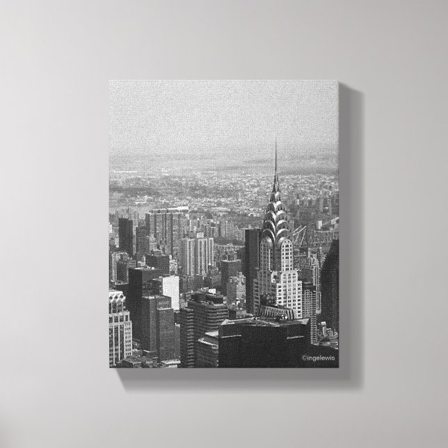 Toile New York City, Manhattan Skyline B/W Photographie (Recto)