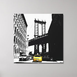 Toile New York City Nyc Brooklyn Bridge Taxi jaune