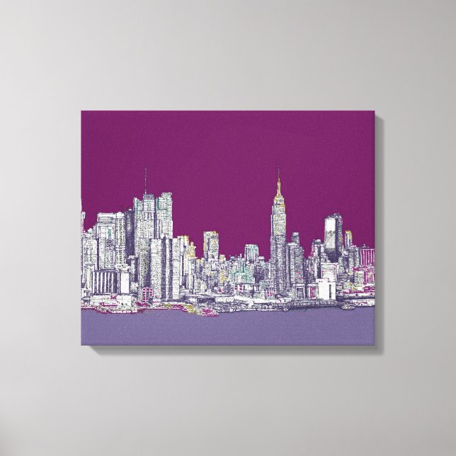 Toile New York NYC violet (Recto)