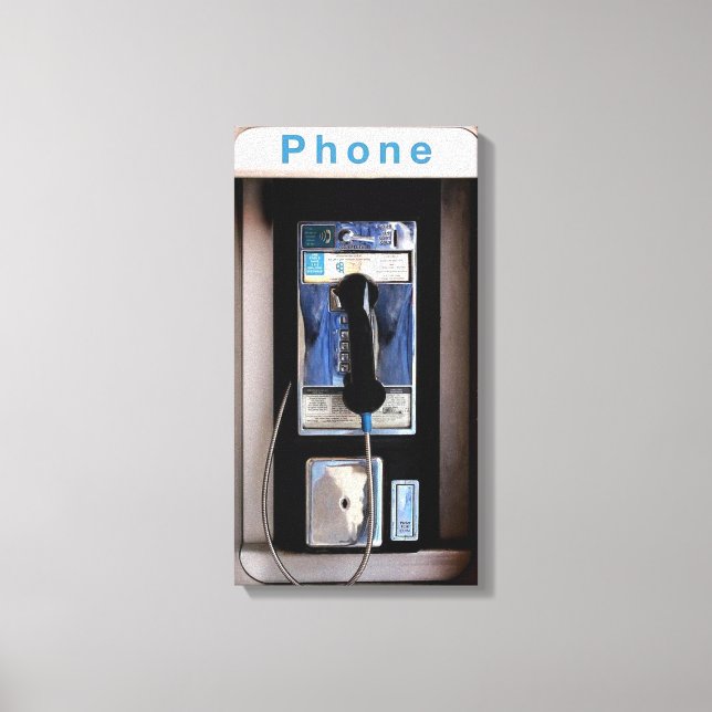 Toile New York Public Pay Phone, Retro Phone Booth (Recto)