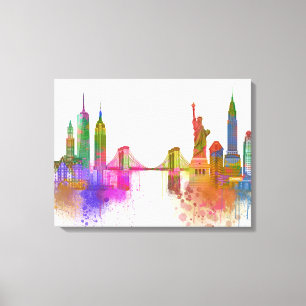 Toile New York Skyline - Arc en ciel