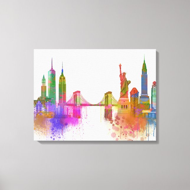 Toile New York Skyline - Arc en ciel (Recto)