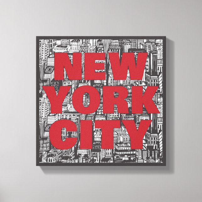 Toile New York | Typographie Skyscraper (Recto)