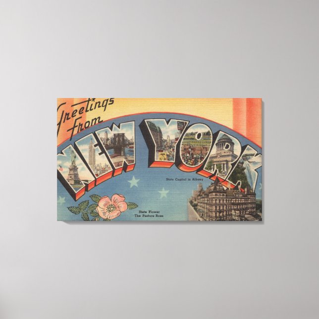 Toile New YorkScènes de grandes lettresÉtat de New York  (Recto)