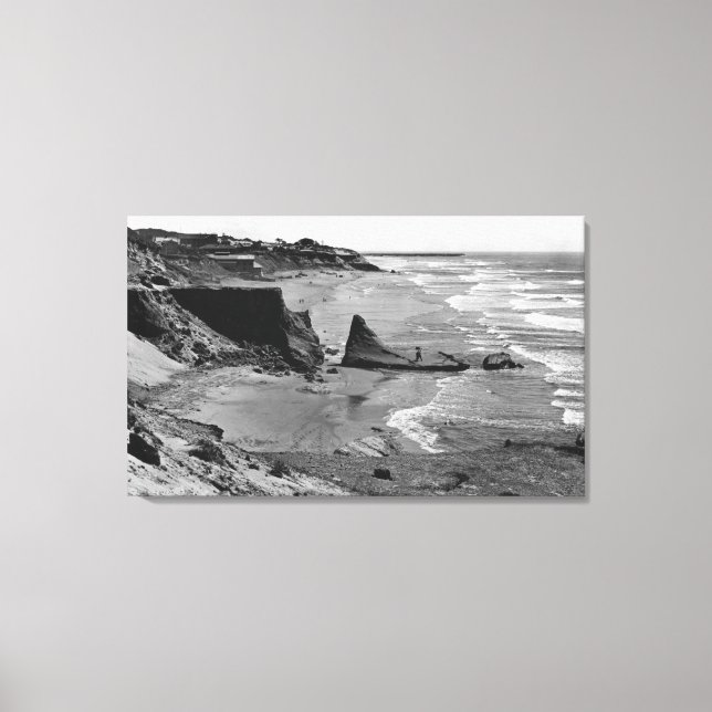 Toile Newport, Oregon Beach Vue Côte de l'Oregon (Recto)
