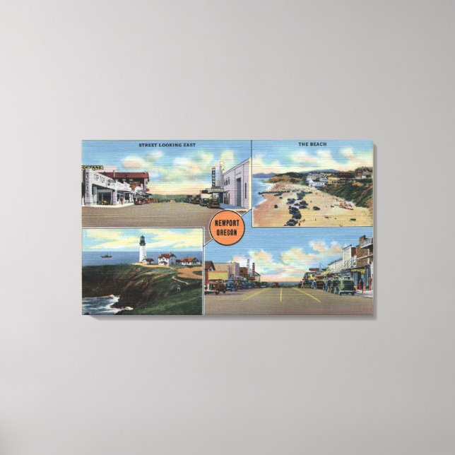 Toile Newport, Oregon - Phare de Yaquina, Main (Recto)