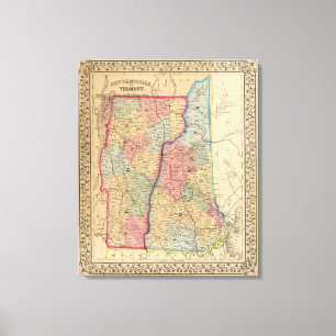Toile NH, carte du Vermont par Mitchell