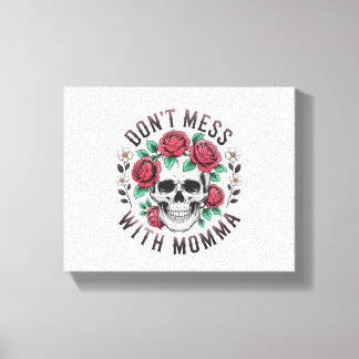 Toile N'hésitez pas avec le crâne floral Momma