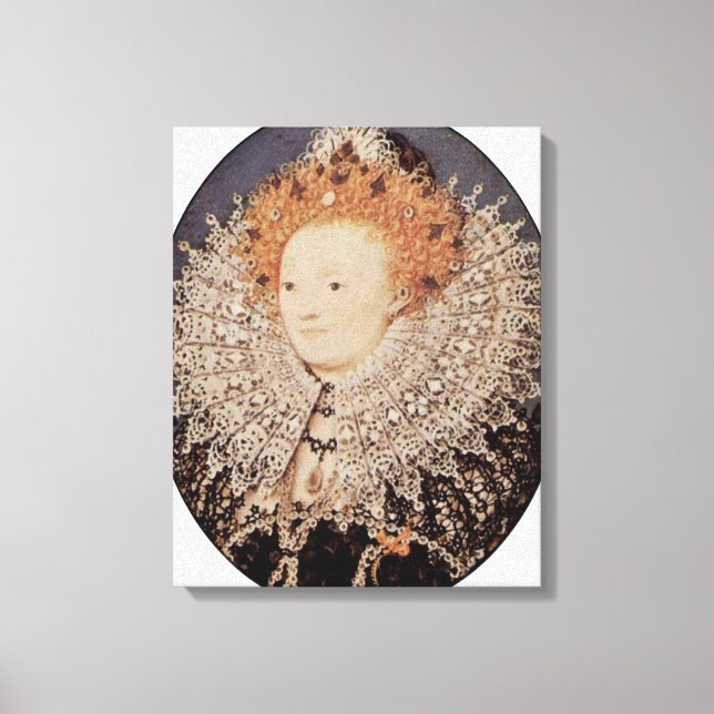 Toile Nicholas Hilliard - Reine Elizabeth I d'Angleterre (Recto)