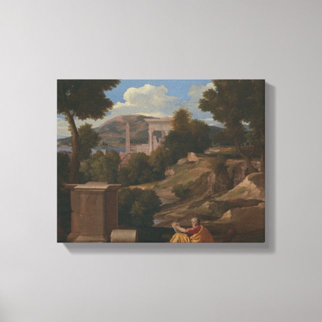 Toile Nicolas Poussin - Paysage avec Saint John (Recto)