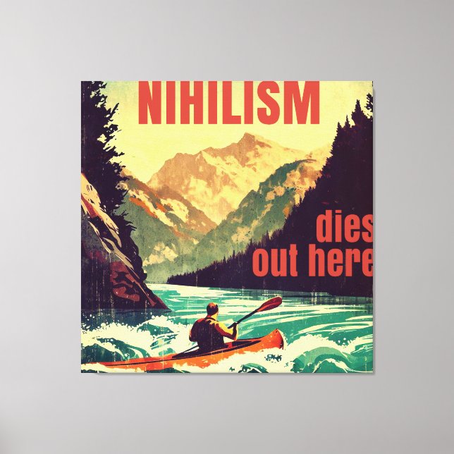 Toile Nihilisme Décède Ici Kayak (Recto)