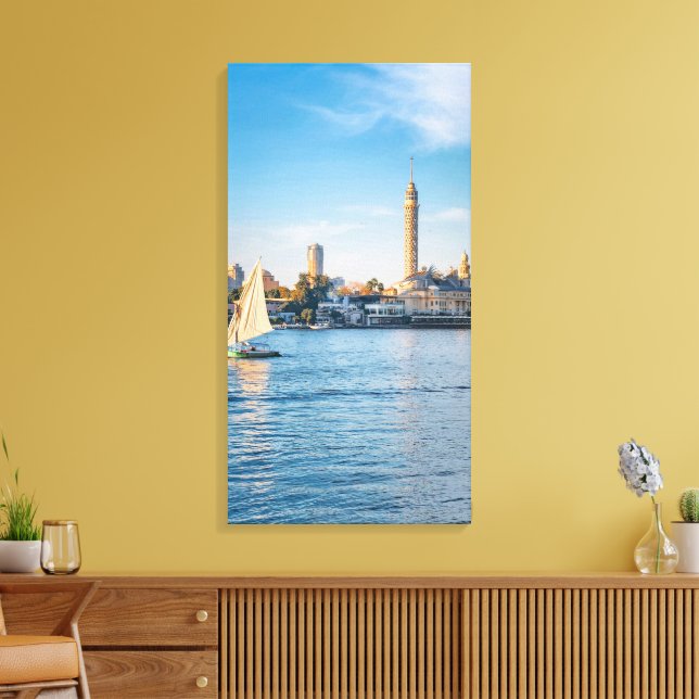 Toile Nile Reflections Beneath Cairo Tower (Insitu(Salon))