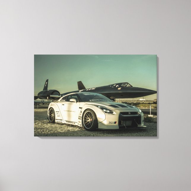 TOILE NISSAN GT-R LIBERTY WALK AVEC SR-71 BLACKBIRD (Recto)