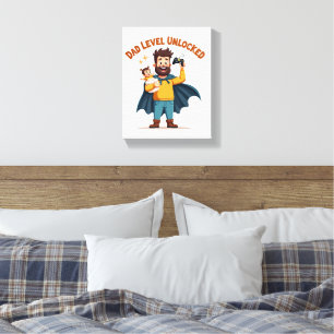 Toile 🎮 niveau papa déverrouillé - Amoureux gamer papa