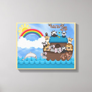 Toile Noahs Arche des animaux deux par deux Bible Grande