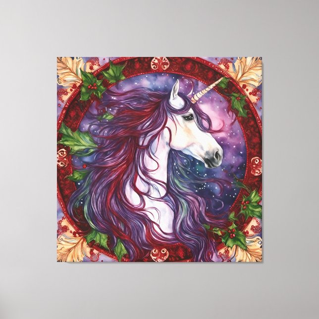 Toile Noël à la licorne (Recto)
