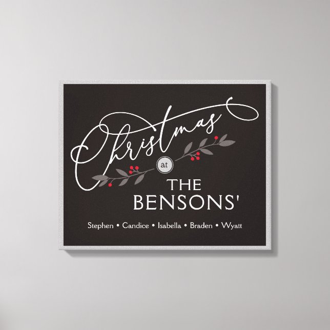 Toile "Noël à" Nom de famille Holiday SVG (Recto)