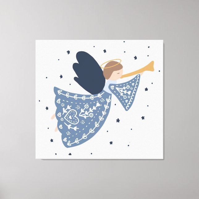 Toile Noël Ange Paix sur Terre Vacances paradisiaques (Recto)