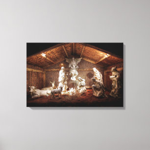 Toile Noël Avent Jésus Nativité Manger Scène