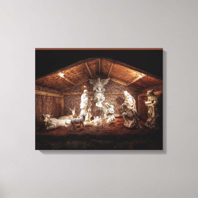Toile Noël Avent Jésus Nativité Manger Scène (Recto)