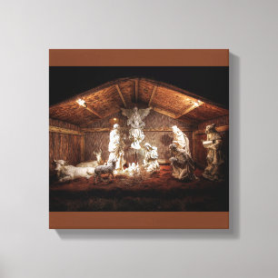 Toile Noël Avent Jésus Nativité Manger Scène