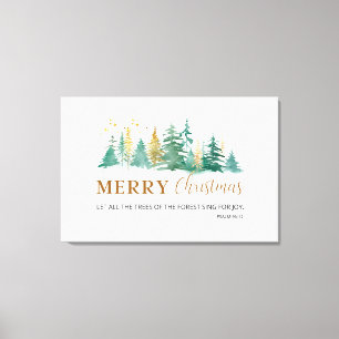 Toile Noël Bible Verse Psaume 96:12