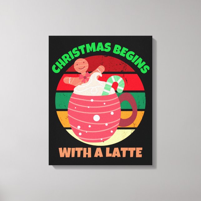 TOILE NOËL COMMENCE AVEC UNE LATTE (Recto)