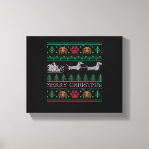 Toile Noël Dack Dachshund Dack saleux Noël déformé