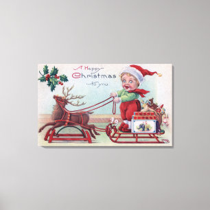 Toile Noël heureux à YouBoy sur Sleigh