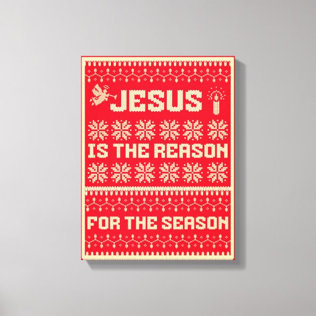 Toile Noël Jésus Est La Raison De La Saison (Recto)