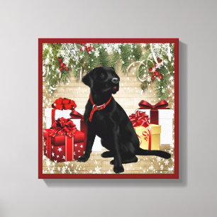TOILE NOËL LABRADOR NOIR