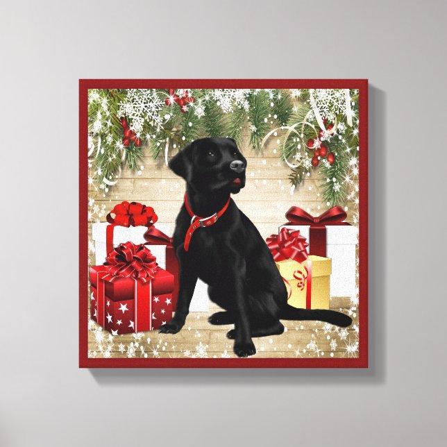 TOILE NOËL LABRADOR NOIR (Recto)