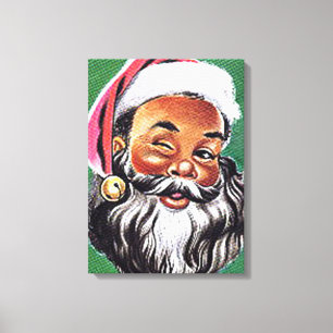 Toile Noël noir du Père Noël afro-américain