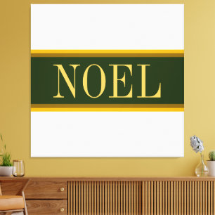 Toile NOEL Pretty Forest Green White Christmas Stripes
