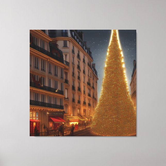Toile Noël sur Paris Street Print (Recto)