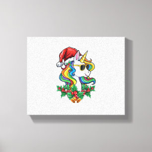Toile Noël Unicorne filles garçons Noël Père Noël mignon