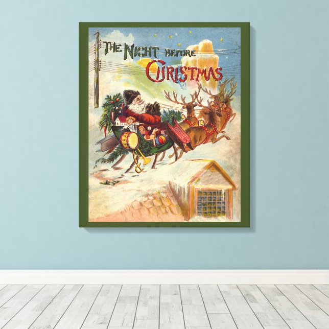 Toile Noël Vintage, La Nuit Avant Noël (Insitu (Plancher de Bois))