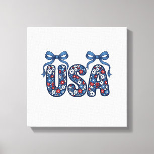 Toile Noeud Floral USA Design Vectoriel Patriotique_1