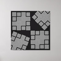Noir Blanc Moderne Illusion Abstraite Art Géométri