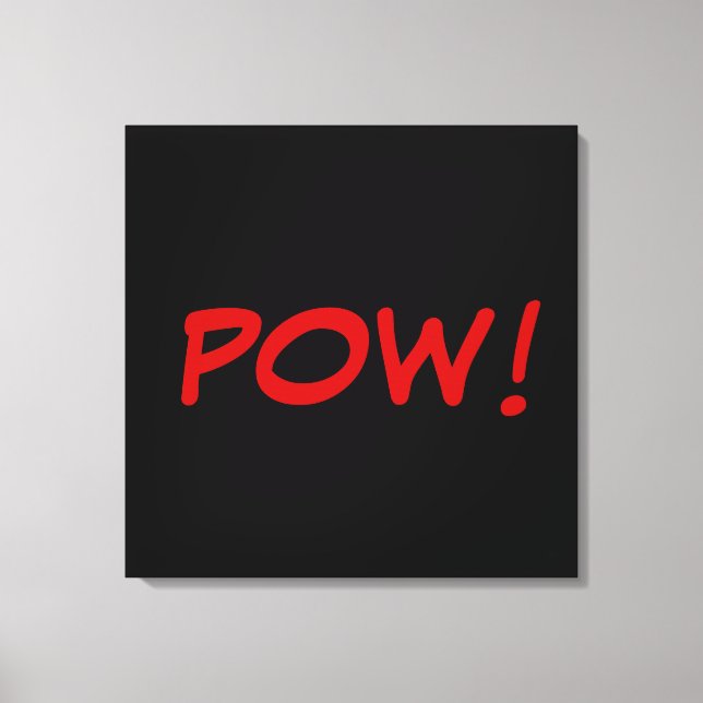 Toile Noir Blanc Rouge Pow ! Bande dessinée Graphique Ré (Recto)