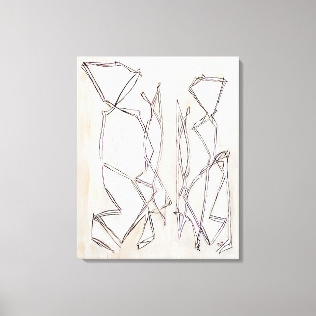 Toile Noir et blanc Contempary moderne Couple Abstrait (Recto)