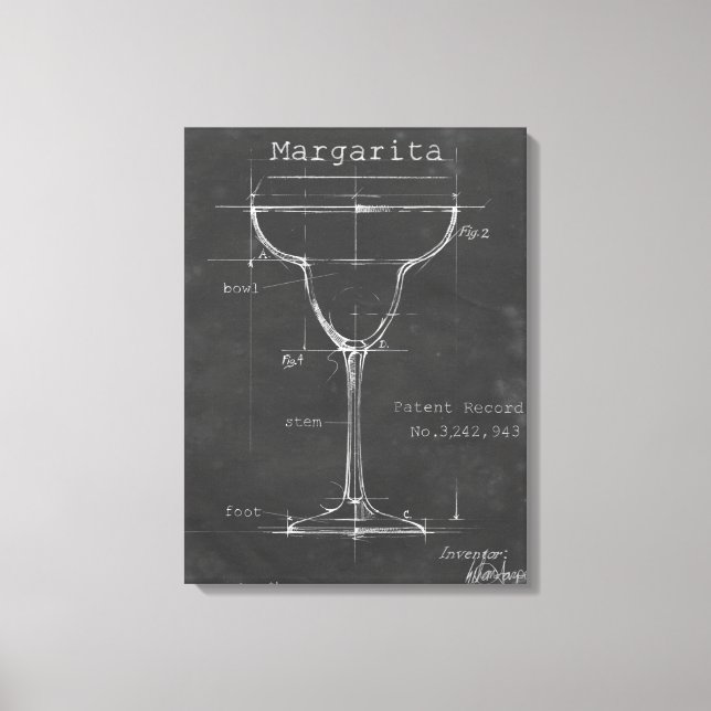 Toile Noir et blanc Margarita Verre Plan (Recto)