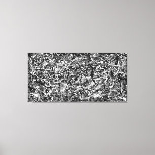 Toile NOIR ET BLANC X - Peinture d'action -Abstrait-