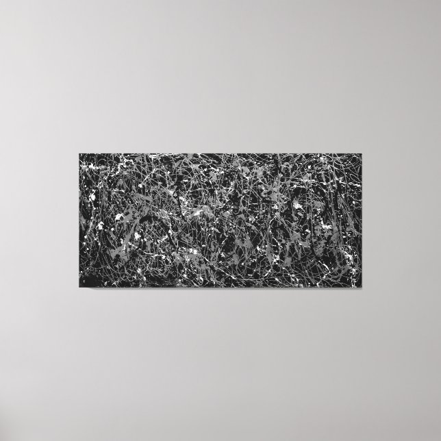 Toile NOIR ET BLANC XVII - Peinture d'action -Abstrait- (Recto)