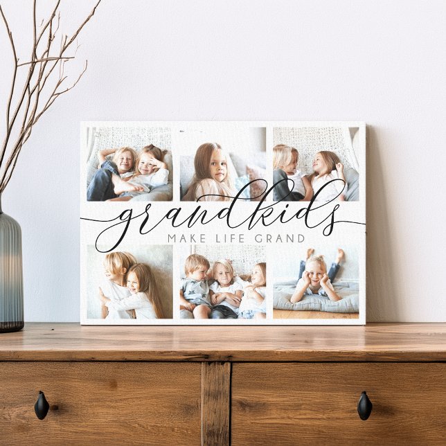 Toile Noir | Les petits-enfants font la vie Grand Photo  (Créateur téléchargé)