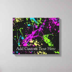 Toile Noir personnalisé/éclaboussure au néon